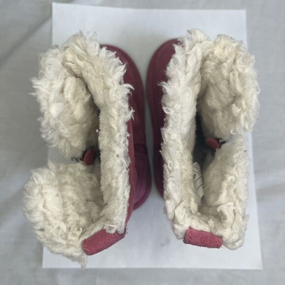 Koolaburra UGG Aribel Short Boots Fur Lined Zip Pink Baby Toddler Girls 7 - Picture 7 of 9